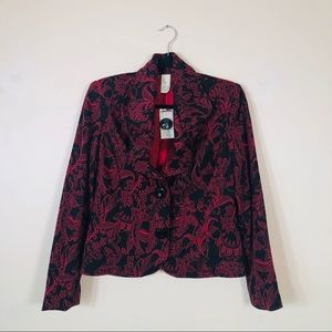 NWT. Never worn. Red and black knit jacket. PL.